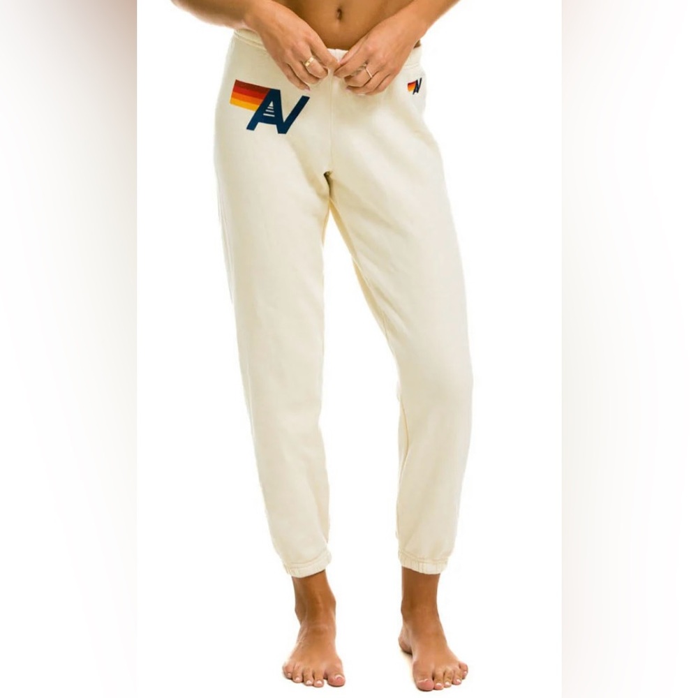 Aviator Nation Logo Sweatpants Vintage White XS